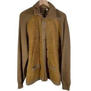 Tundra Leather Knit Docking True Vintage Jacket Mens 2XLT Brown 60s Rockabilly